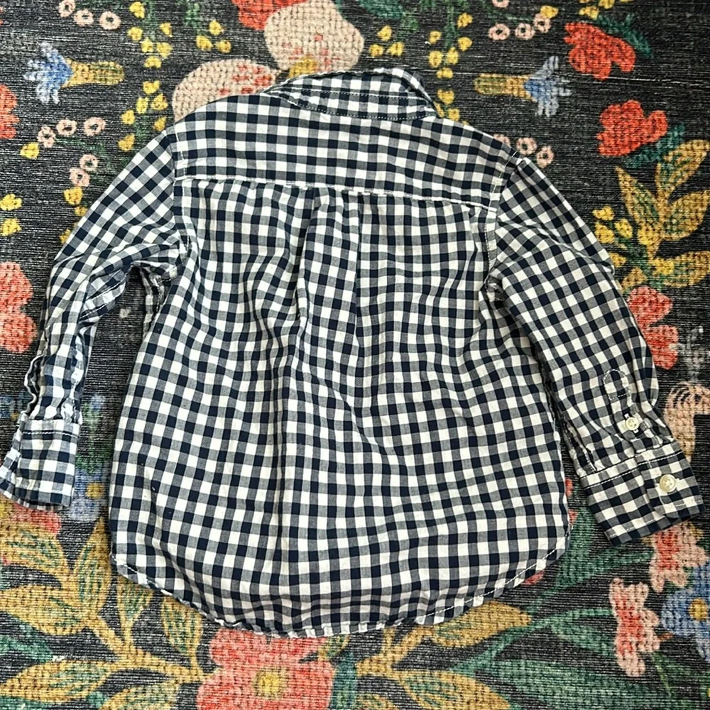 Gap Toddler Boy Check Button Down, Size 18-24 Months